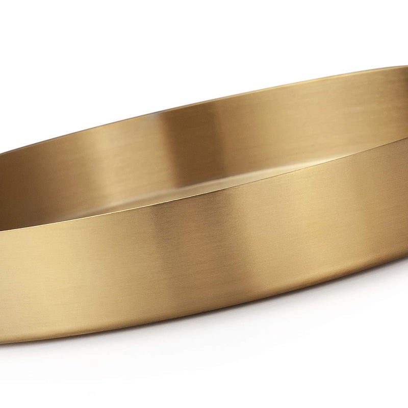 IVAILEX Round Gold Tray Stainless Steel Jewelry, Make up, Candle Plate Decorative Tray (8.6 inches) - Image 3